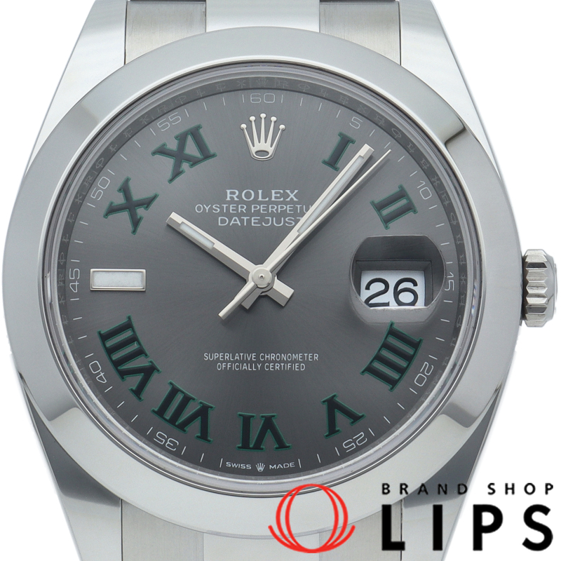 デイトジャスト41 メンズ時計 オイスター スレート ウィンブルドン