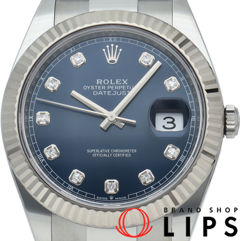 デイトジャスト41 メンズ時計 10Pダイヤ オイスター