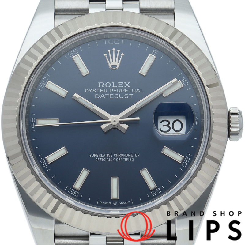 デイトジャスト41 メンズ時計 ジュビリー ブライトブルー