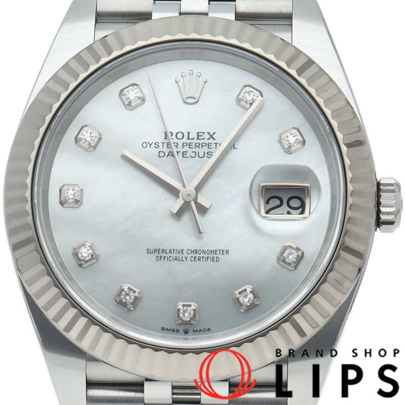 デイトジャスト41 メンズ時計 ジュビリー 10Pダイヤ シェル