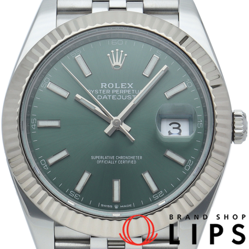 デイトジャスト41 メンズ時計 ジュビリー ミントグリーン