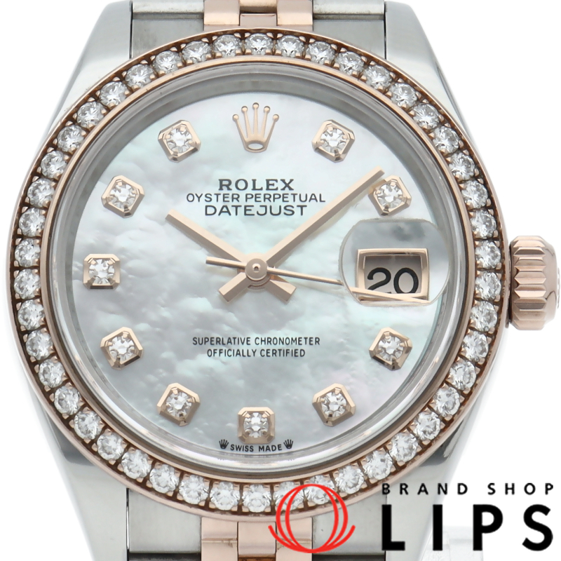 デイトジャスト28 レディース時計 ジュビリー ダイヤベゼル 10Pダイヤ シェル