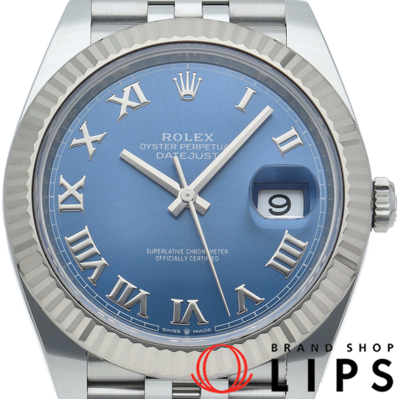 デイトジャスト41 メンズ時計 ジュビリー アズーロブルー