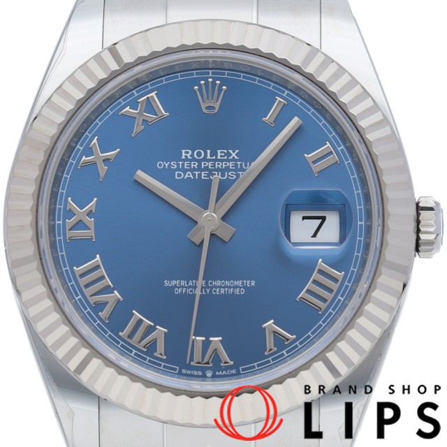 デイトジャスト 41 メンズ時計 オイスター ブルー