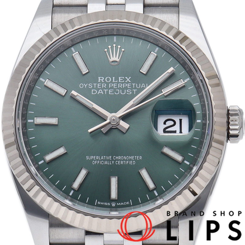 デイトジャスト 36 メンズ時計 ジュビリー ミントグリーン