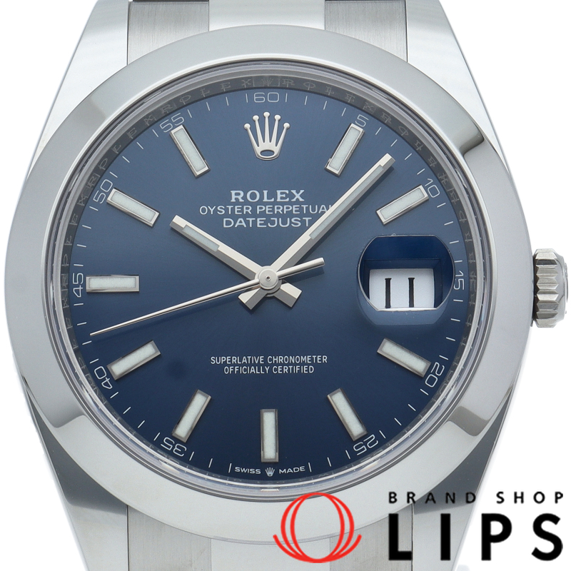 デイトジャスト41 メンズ時計 オイスター ブライトブルー