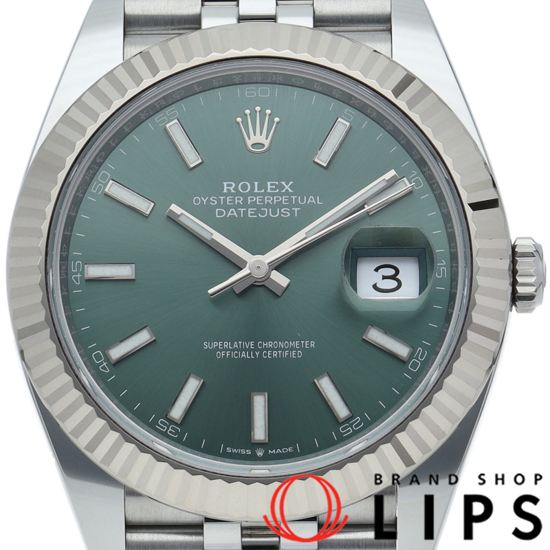 デイトジャスト41 メンズ時計 ジュビリー ミントグリーン