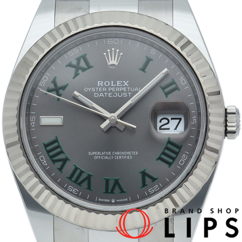 デイトジャスト41 メンズ時計 オイスター スレートローマン