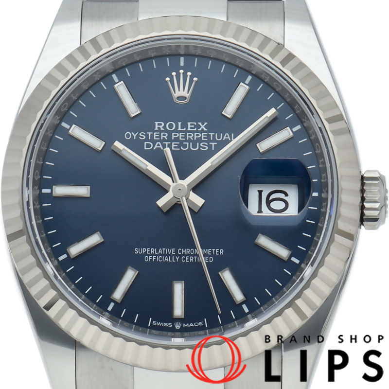 デイトジャスト36 メンズ時計 オイスター ブライトブルー