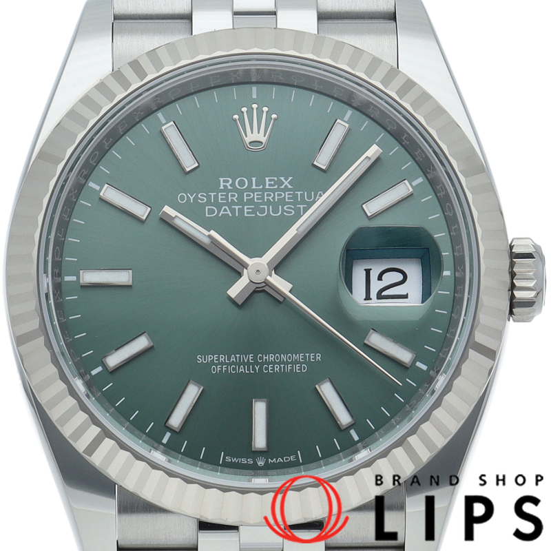 デイトジャスト36 メンズ時計 ジュビリー ミントグリーン