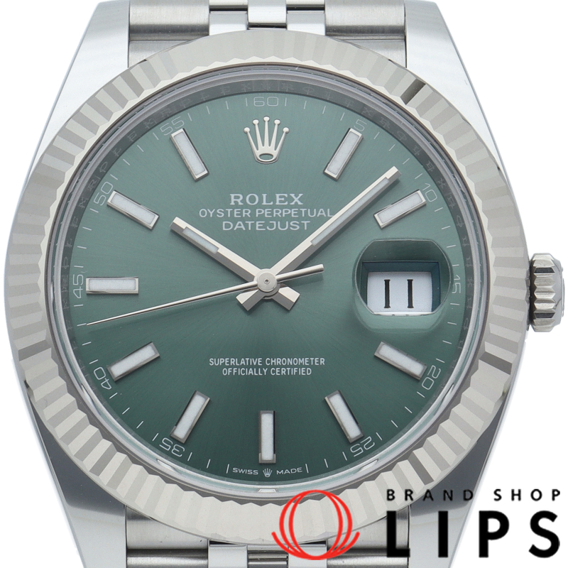 デイトジャスト41 メンズ時計 ジュビリー ミントグリーン