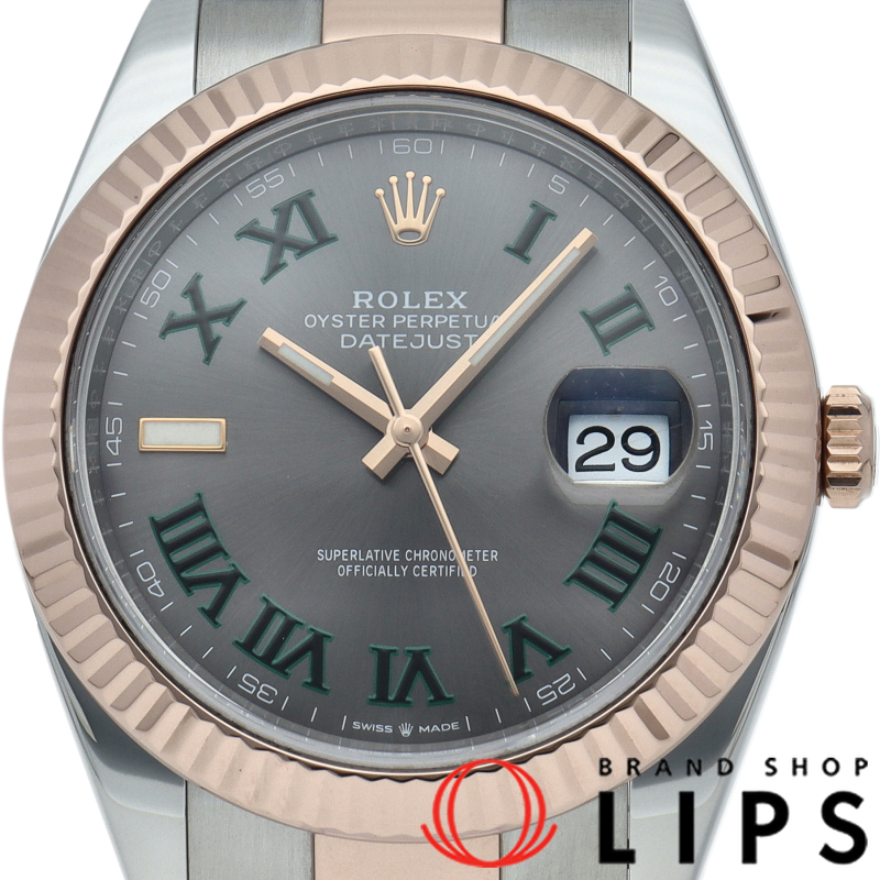 デイトジャスト41 メンズ時計 オイスター スレートローマン