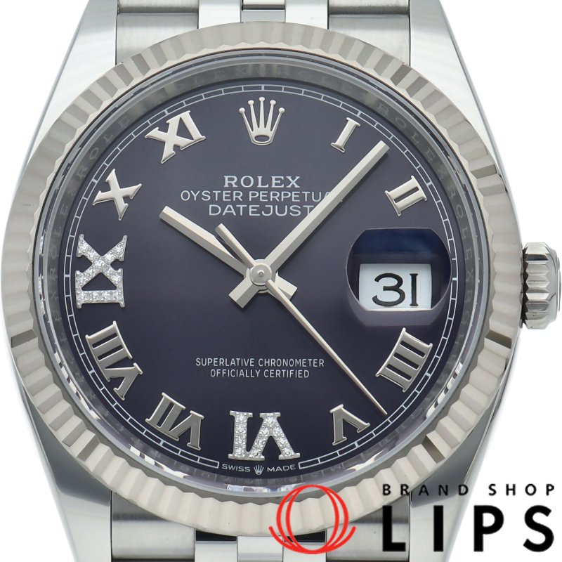 デイトジャスト36 メンズ時計 VI･IXダイヤ ジュビリー オーベルジーヌ