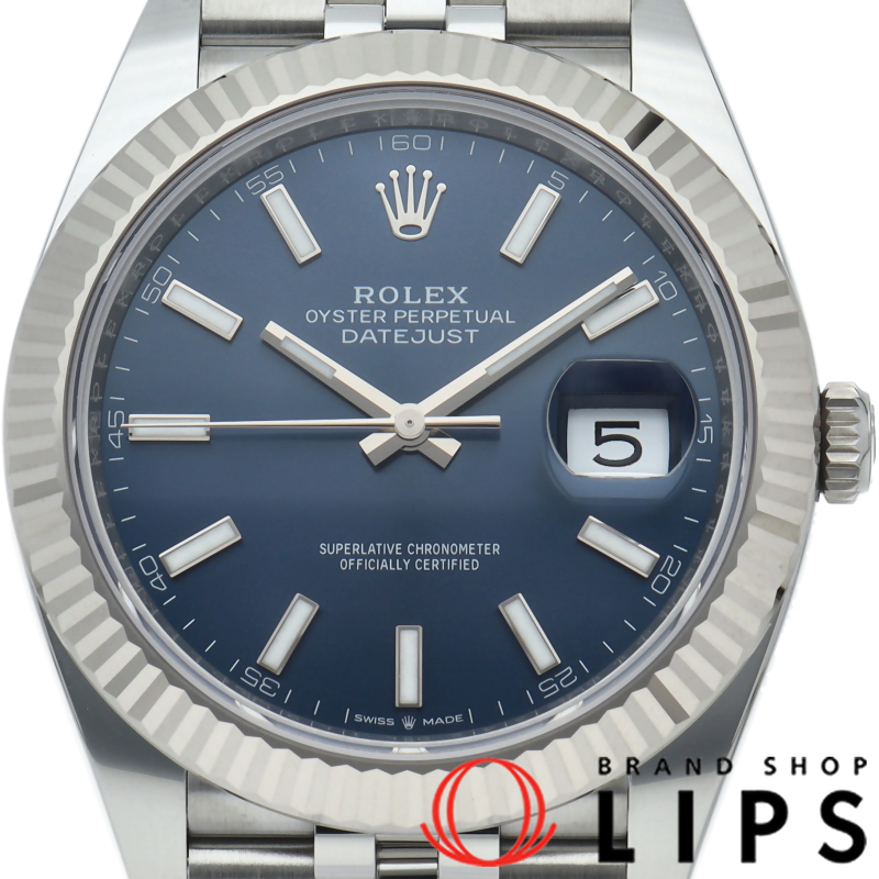 デイトジャスト41 メンズ時計 ジュビリー ブライトブルー