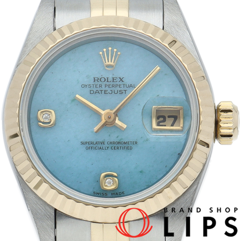 デイトジャスト レディース時計 2Pダイヤ ブルージェダイド文字盤