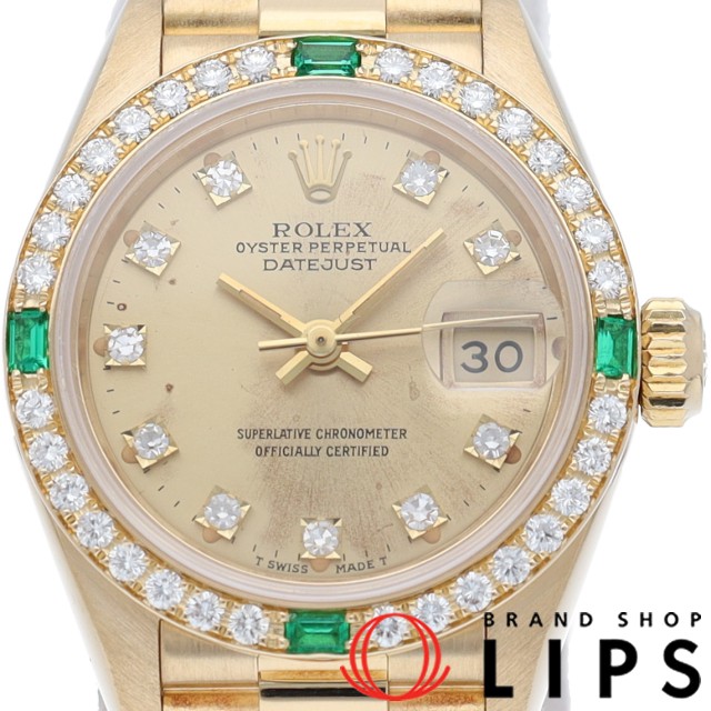 デイトジャスト レディース時計 エメラルド ダイヤベゼル