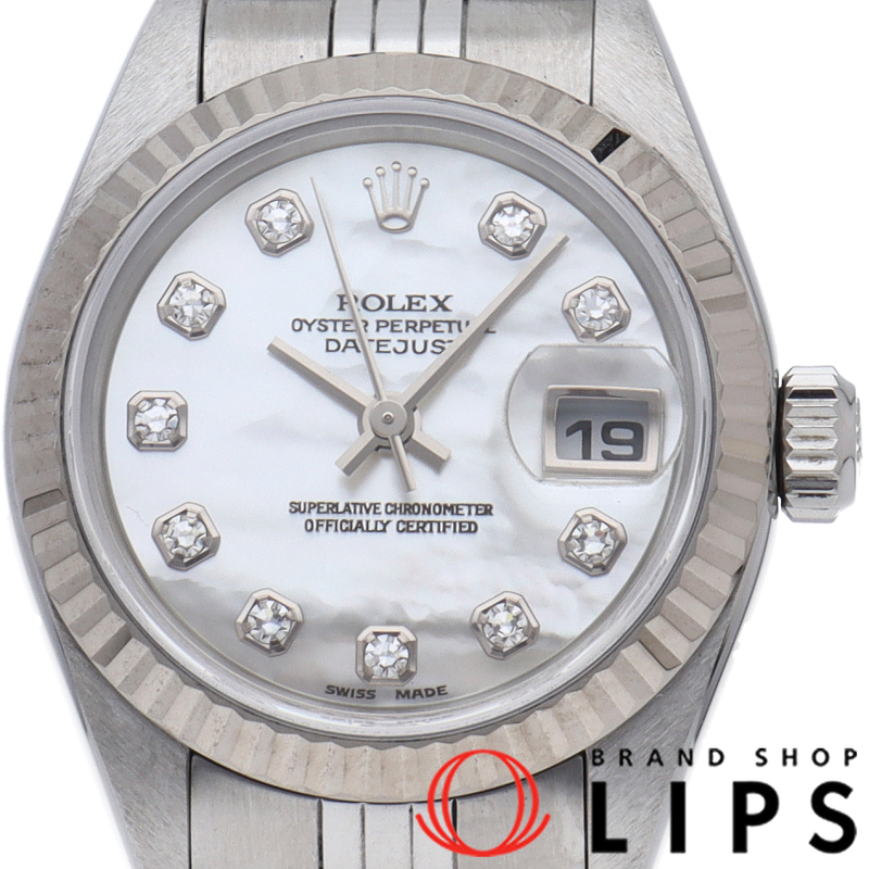 デイトジャスト レディース時計 10Pダイヤ シェル