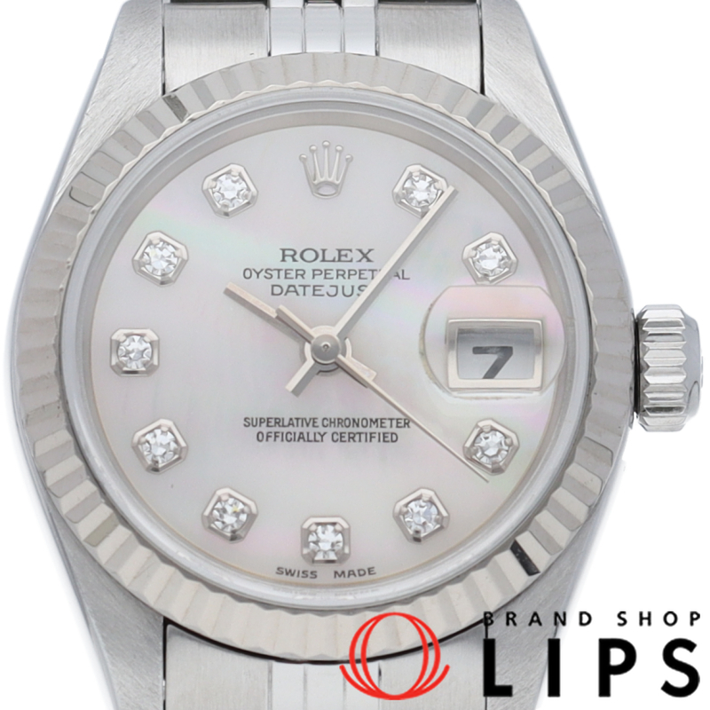 デイトジャスト レディース時計 10Pダイヤ シェル