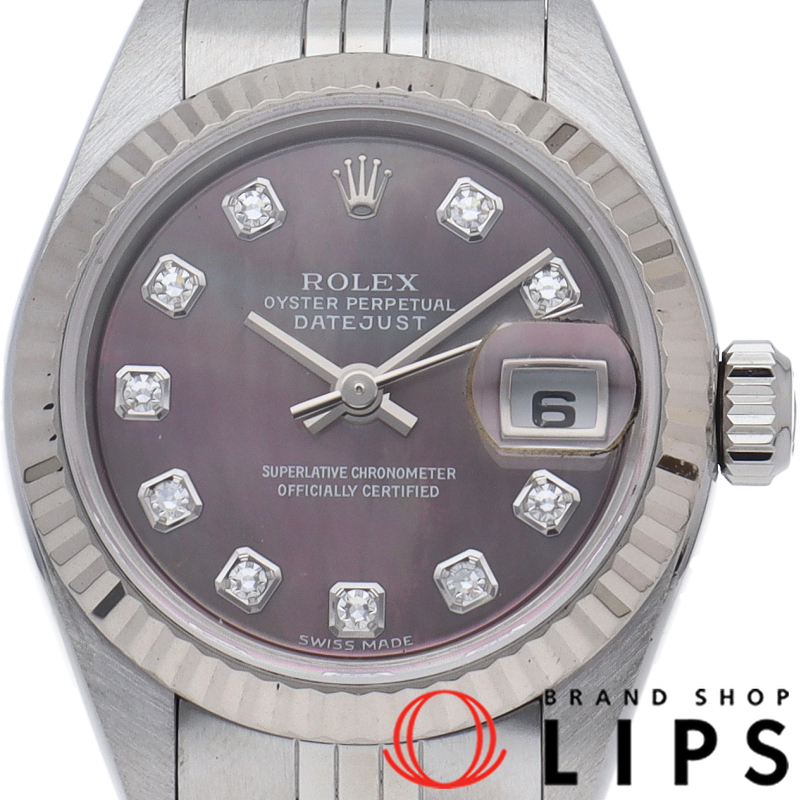 デイトジャスト レディース時計 10Pダイヤ シェル