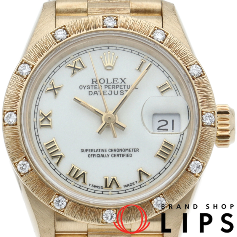 デイトジャスト レディース時計 バーク ダイヤベゼル