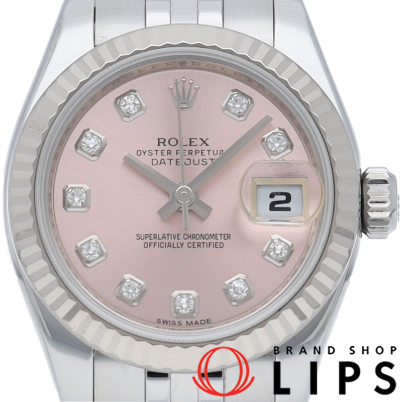 デイトジャスト 26 レディース時計 10Pダイヤ ライトピンク