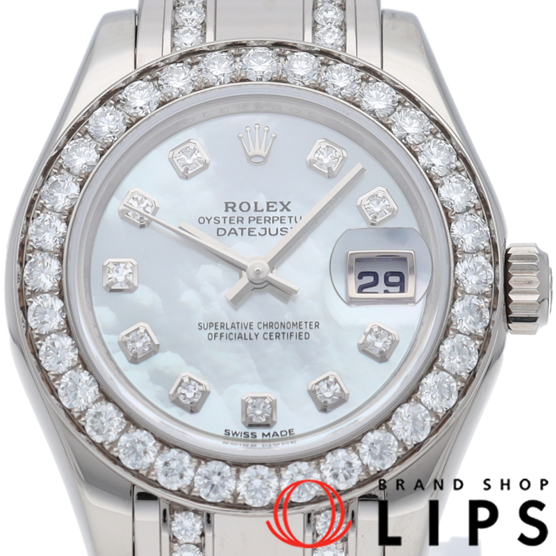 デイトジャスト パールマスター 29mm ダイヤベゼル ダイヤブレス シェル 10Pダイヤ