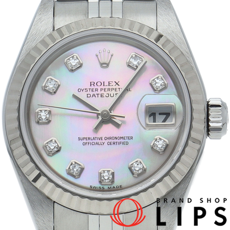 デイトジャスト レディース時計 10Pダイヤ シェル