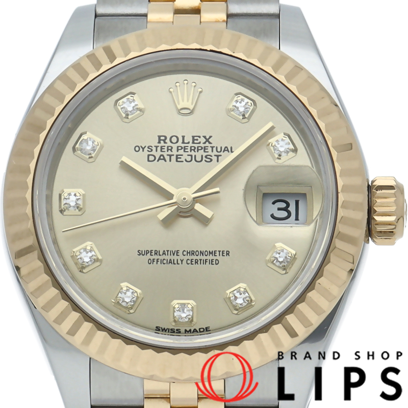 デイトジャスト28 レディース時計 10Pダイヤ