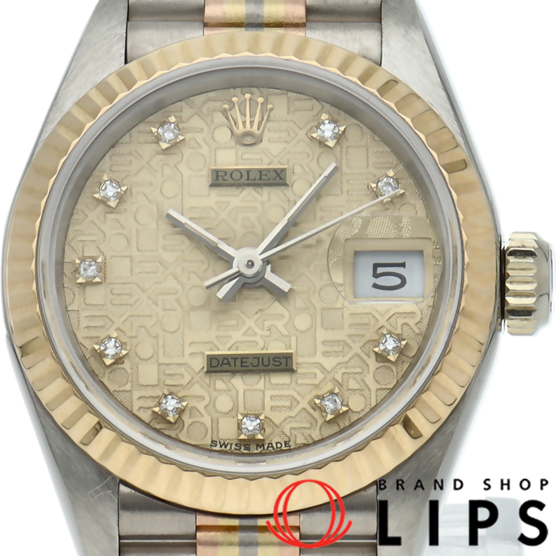 デイトジャスト レディース時計 トリドール 10Pダイヤ コンピューター文字盤