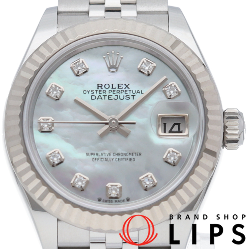 デイトジャスト28 レディース時計 ジュビリー 10Pダイヤ シェル