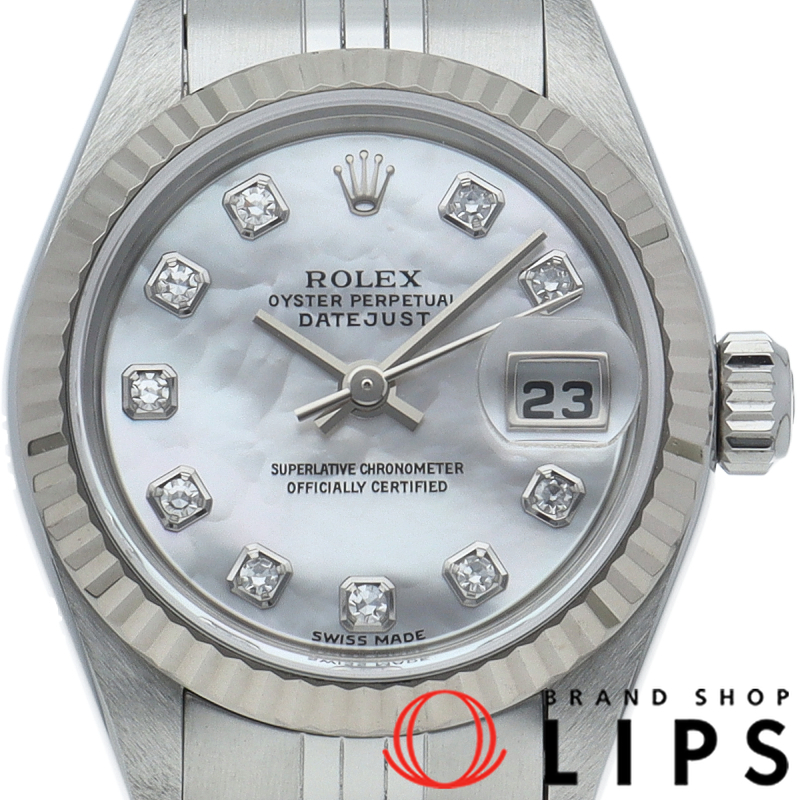 デイトジャスト レディース時計 10Pダイヤ シェル