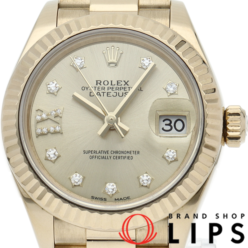 デイトジャスト28 レディース時計 ジュビリー 9Pダイヤ IXダイヤ