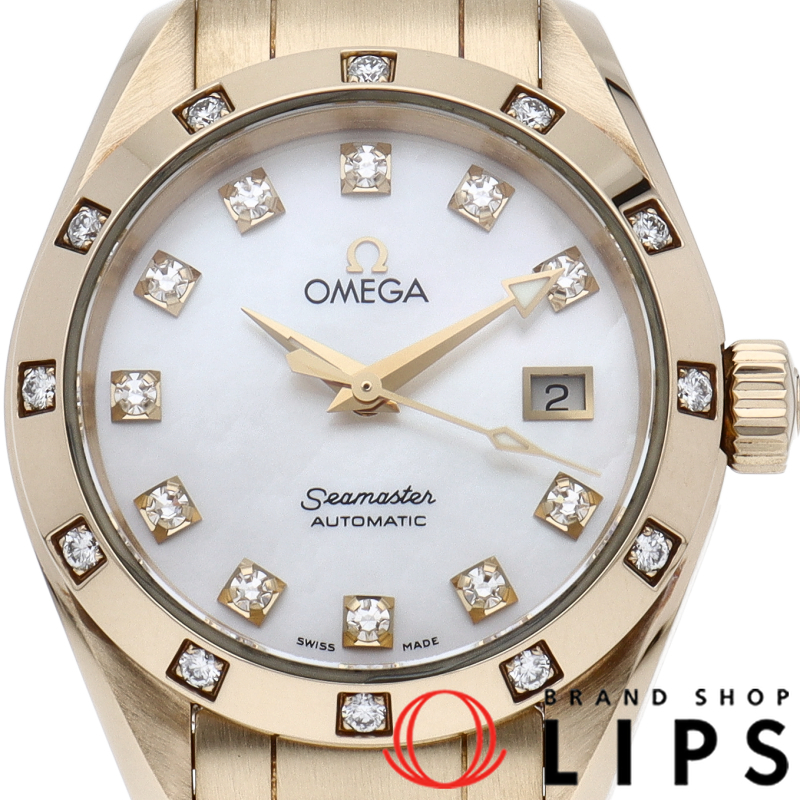 シーマスター アクアテラ オートマチック 29.2mm
 ダイヤベゼル 11Pダイヤ シェル