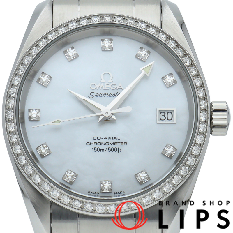シーマスター アクアテラ 150M コーアクシャル 36.2mm ダイヤベゼル 12Pダイヤ シェル