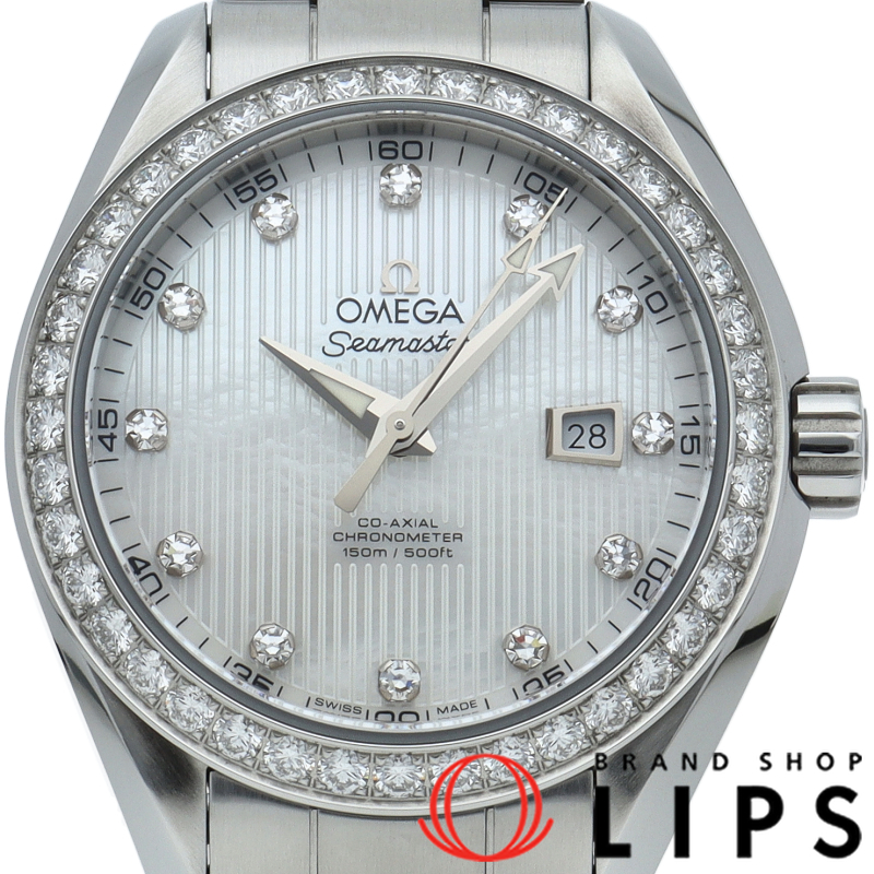 シーマスター アクアテラ 150M コーアクシャル 34mm ダイヤベゼル 12Pダイヤ シェル