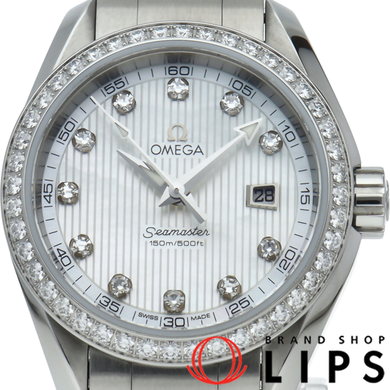 シーマスター アクアテラ 150M コーアクシャル 34mm ダイヤベゼル 12Pダイヤ シェル