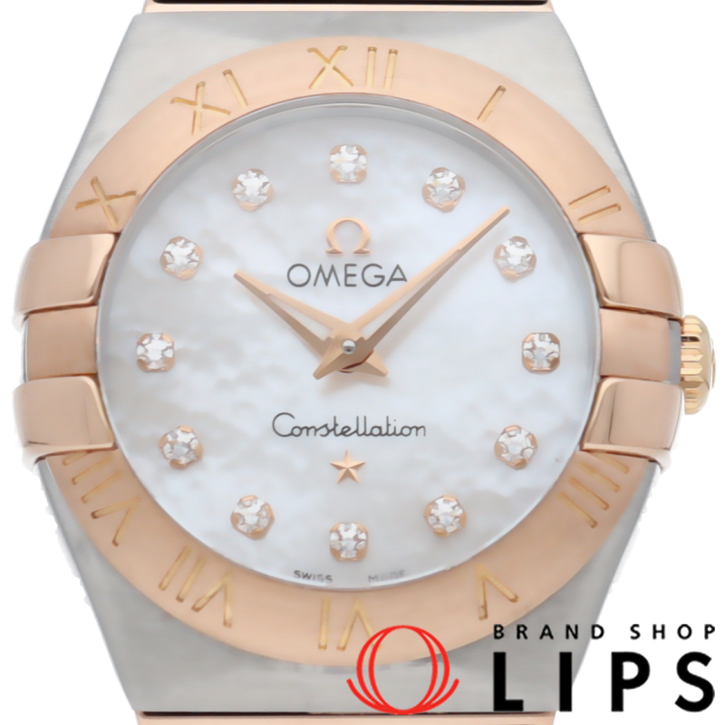 コンステレーション ブラッシュ クォーツ 24mm 12Pダイヤ シェル