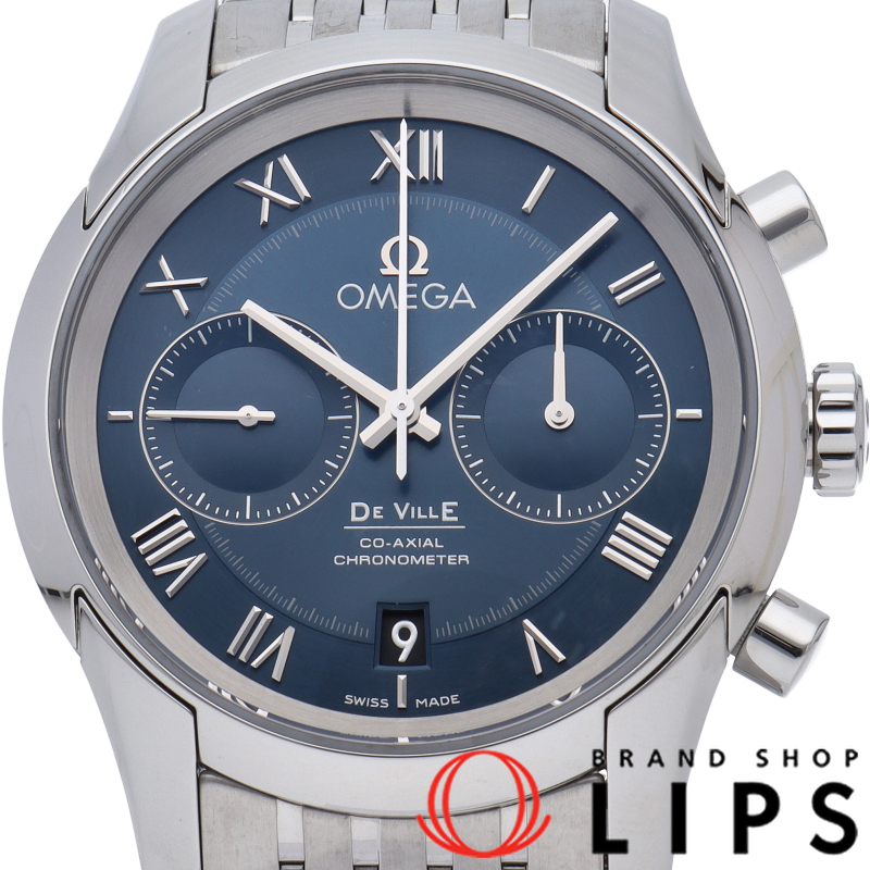 デ ヴィル アワー ビジョン コーアクシャル クロノグラフ 42mm ブルー