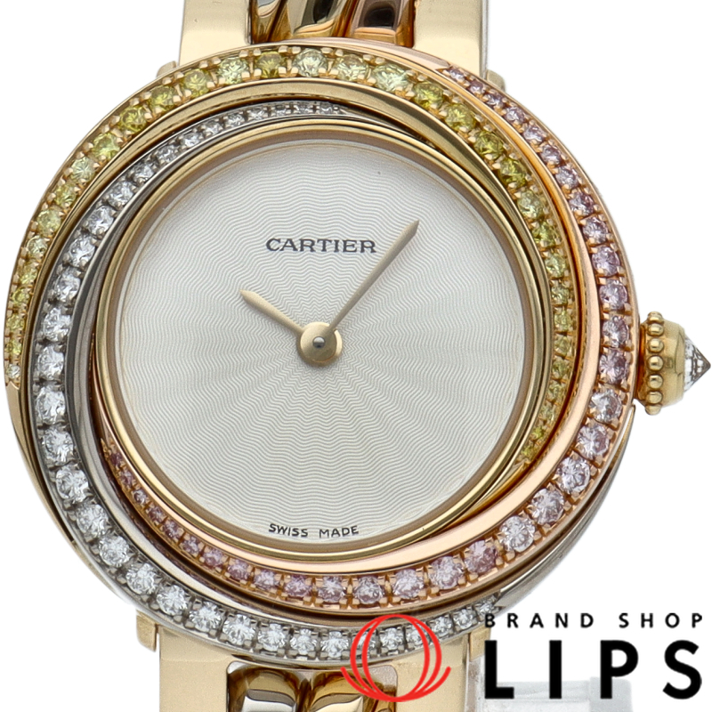 トリニティ ウォッチ ピンクダイヤ・イエローダイヤ・ダイヤベゼル メーカーOH済(保証期間中)