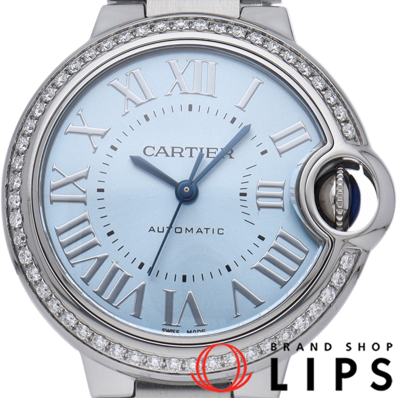 バロン ブルー ドゥ カルティエ ウォッチ 33mm MM オートマチック ダイヤベゼル