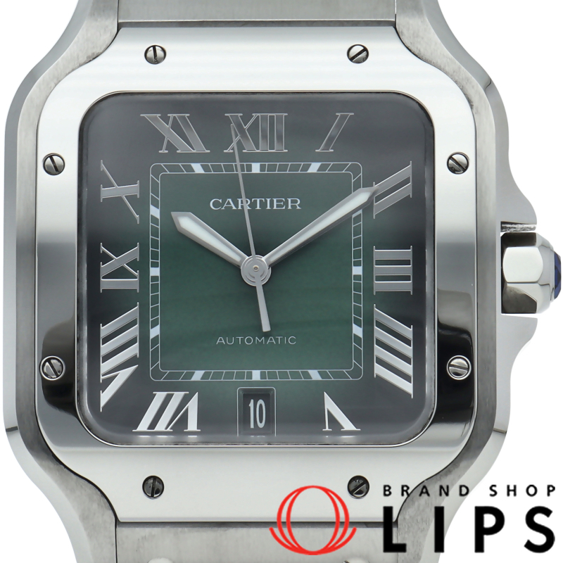 サントス ドゥ カルティエ ウォッチ LM スモーキーグリーン