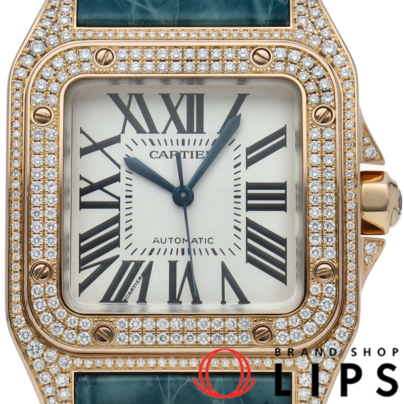 サントス100 ウォッチ MM ダイヤベゼル