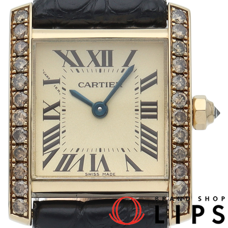 タンクフランセーズSM ウォッチ ブラウンダイヤベゼル