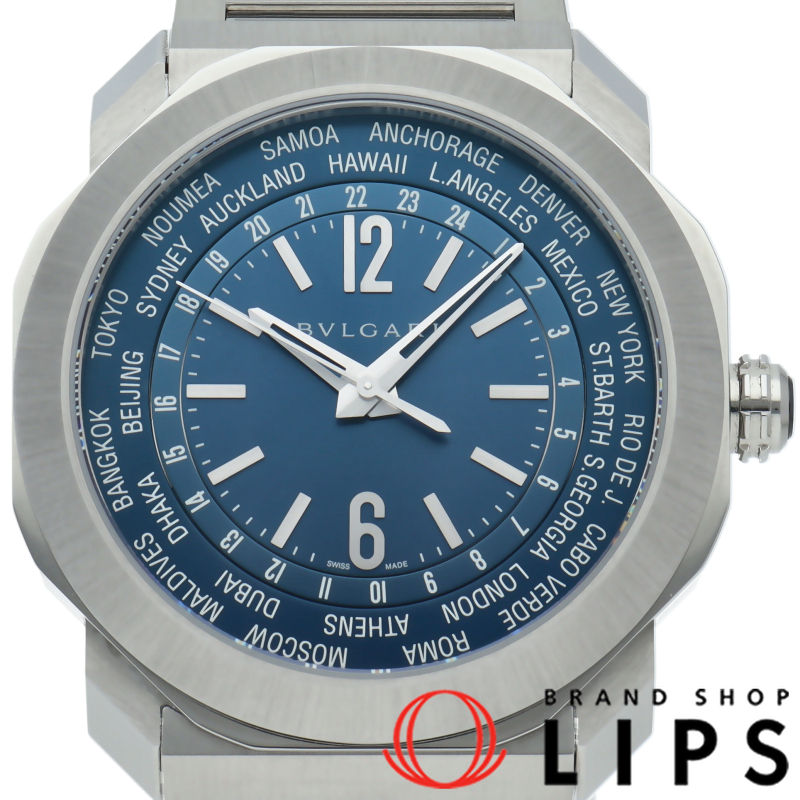 オクトローマ ワールドタイマー ウォッチ 41mm ブルー