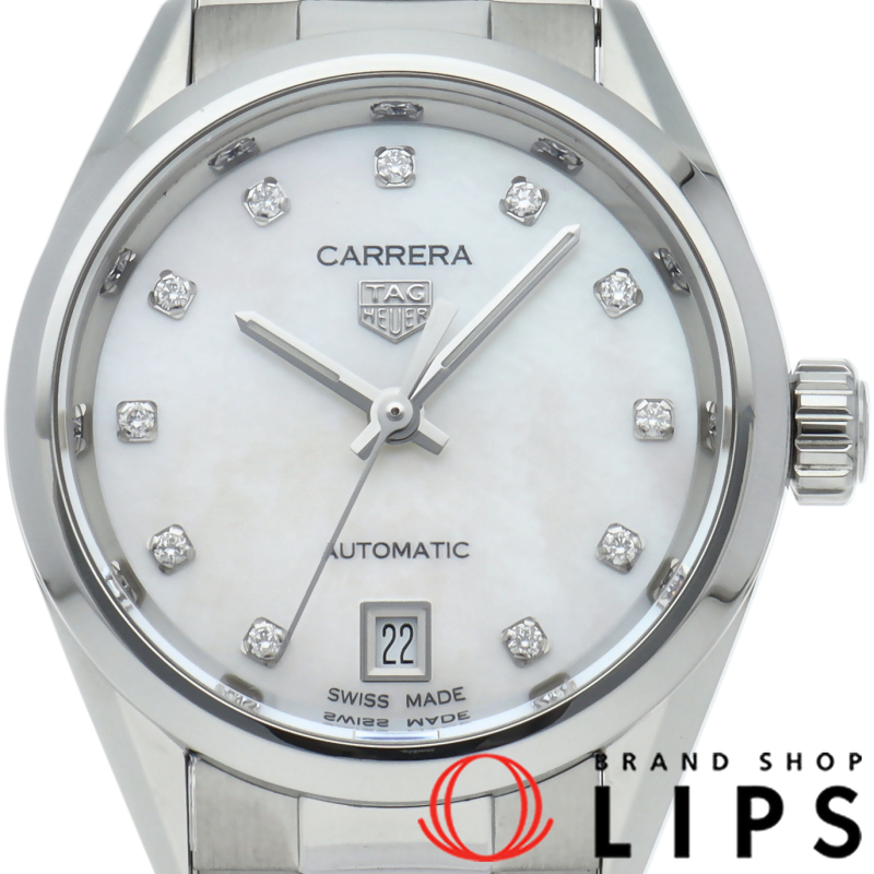 カレラ デイト レディース時計 キャリバー9 11Pダイヤ シェル