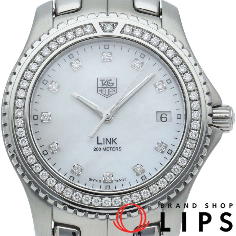 リンク メンズ時計 ダイヤベゼル 11Pダイヤ シェル