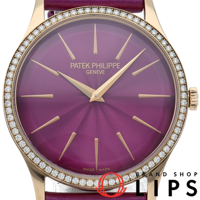 カラトラバ ウォッチ 35mm パープル ダイヤベゼル