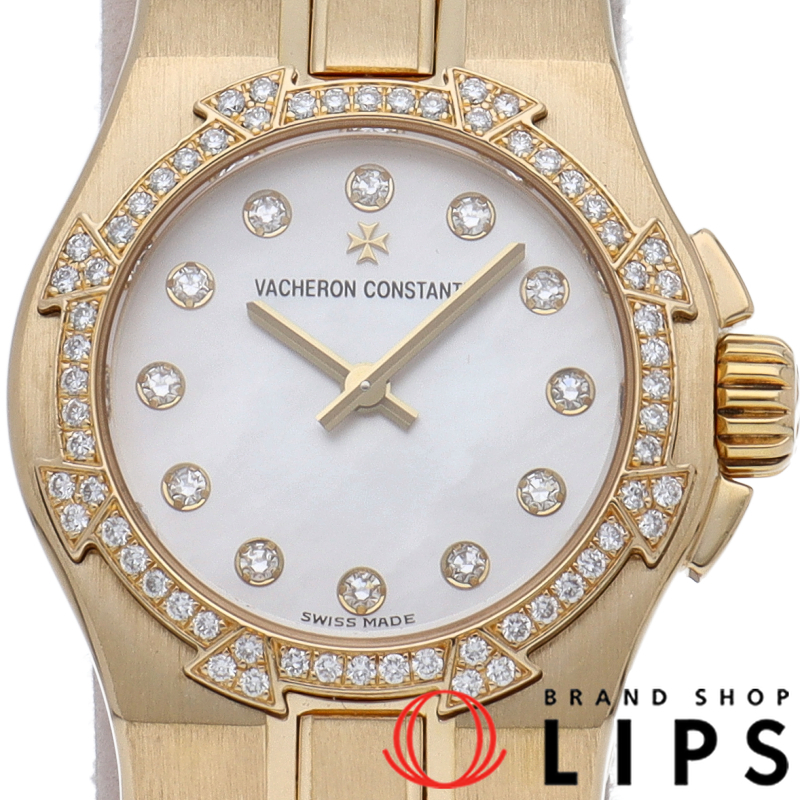 オーバーシーズ レディース時計 ダイヤベゼル 12Pダイヤ シェル