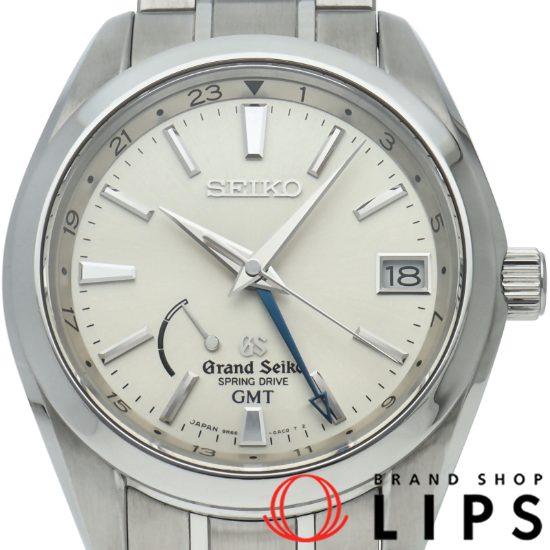 セイコー グランドセイコー GMT スプリングドライブ 41mm マスターショップ限定 Grand Seiko Spring Drive GMT Master Shop Limited SBGE005/9R66-0AC0 箱 保証書 修理書 SS メンズ時計 シルバー 仕上げ済 美品 【中古】 グランドセイコー GMT スプリングドライブ 41mm マスターショップ限定