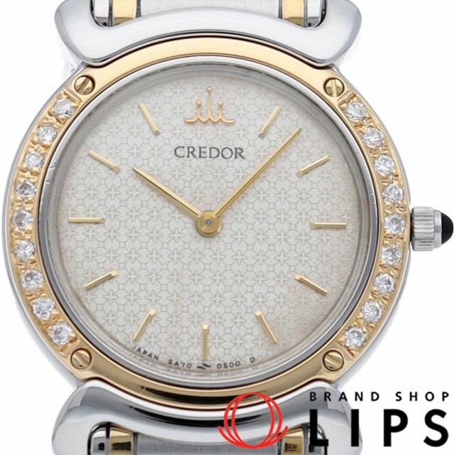 クレドール リネアクルバ ダイヤベゼル レディース時計